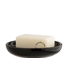 rond zwart porselein zeepbakje