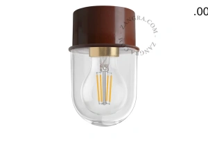 brun væg eller loftslampe - glas skærm - Ø 8 cm