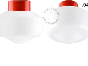 Leuchte David aus rotem Porzellan - Ø 10 cm