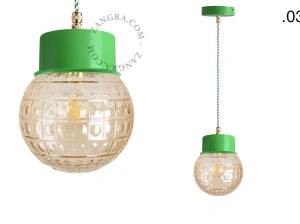 candeeiro suspenso verde - abajur de vidro - Ø 10cm