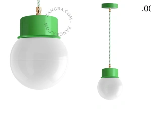 candeeiro suspenso verde - abajur de vidro - Ø 10cm