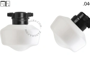 zewnętrzna lub łazienkowa czarna lampa ścienna - szklany klosz - IP54