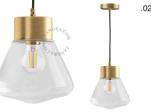 brass pendant light - glass shade - Ø 10 cm