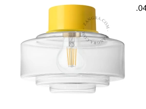 lampa ścienna lub sufitowa żółta - szklany klosz - Ø 10cm
