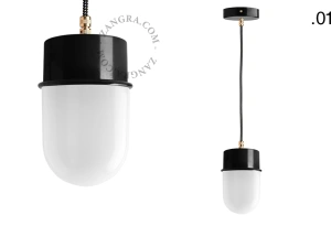 candeeiro suspenso preto - abajur de vidro - Ø 10cm