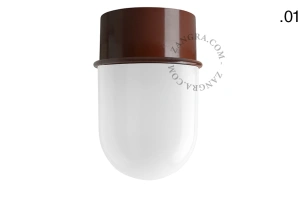 brown wall or ceiling light - glass shade - Ø 10 cm