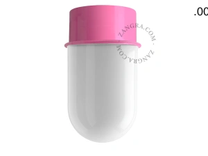pink wall or ceiling light - glass shade - Ø 10 cm