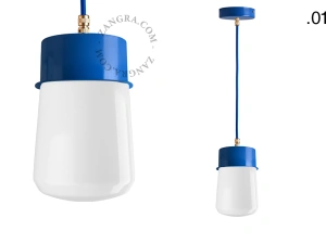 gelakte hanglamp - blauw