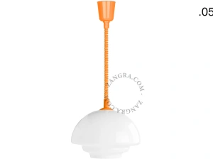 lampa wisząca Emile z pomarańczowym przewodem spiralnym