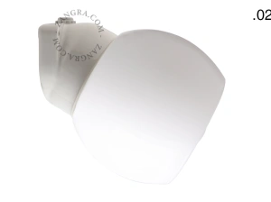 candeeiro de parede em porcelana branca para casa de banho - Ø 9,5 cm - abajur de vidro - IP54