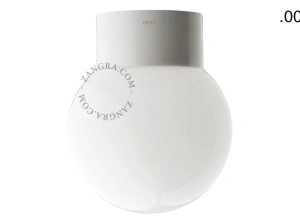 candeeiro de parede ou de teto em porcelana branca - abajur de vidro - Ø 10cm - IP54