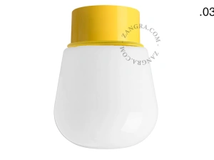 lampa ścienna lub sufitowa żółta - szklany klosz - Ø 10cm