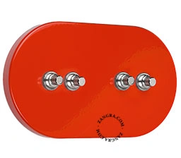 interruptor vermelho - 4 botões de pressão niquelados