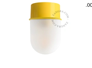 lampa ścienna lub sufitowa żółta - szklany klosz - Ø 10cm