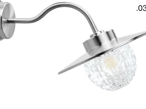 zilverkleurige industriële gevellamp Elda - IP54