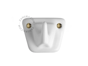 patère murale en porcelaine - blanc