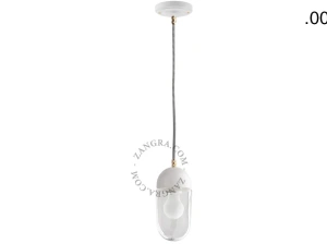 lámpara colgante de porcelana blanca - pantalla de vidrio