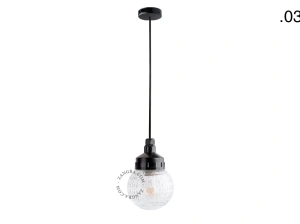 snoerlamp met glazen kap