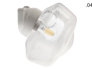 candeeiro de parede em porcelana branca para casa de banho - Ø 9,5 cm - abajur de vidro - IP54