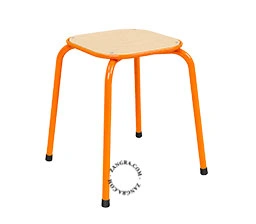 stabelbar taburet i træ - orange