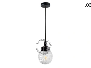 snoerlamp met glazen kap
