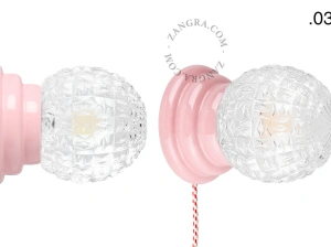 Art Deco-lampe i rosa porcelæn med lyskontakt Danilo