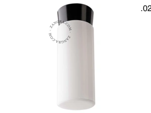 svart vägg- eller taklampa - glasskärm - Ø 11 cm