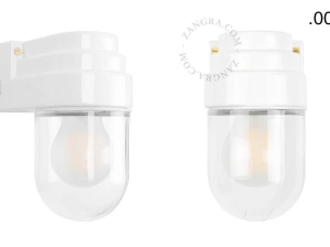 biała porcelanowa lampa ścienna Cameo  w stylu Art Deco