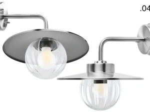 silver-coloured wall light Eduardo - IP54
