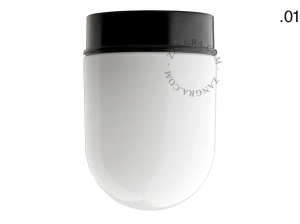 sort bakelit væg- eller loftslampe – glas skærm - Ø 9 cm
