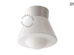 biała lampa ścienna lub sufitowa ze szklanym kloszem - Ø 11 cm