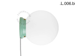 zielona porcelanowa lampa stołowa lub ścienna Cedric