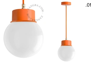 orange pendellampe - glasskærm - Ø 10 cm