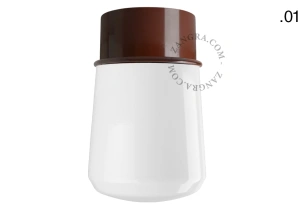 brown wall or ceiling light - glass shade - Ø 10 cm