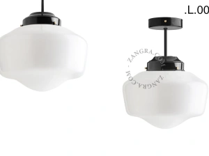 lampada da soffito nera - paralume in vetro