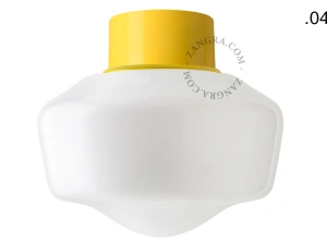 lampa ścienna lub sufitowa żółta - szklany klosz - Ø 10cm