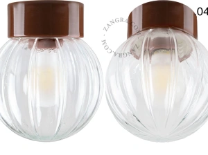 lámpara de porcelana marrón David - Ø 10 cm