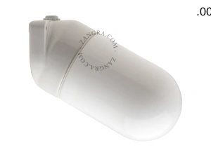 candeeiro de parede em porcelana branca para casa de banho - Ø 9,5 cm - abajur de vidro - IP54