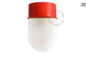rød væg eller loftslampe - glas skærm - Ø 10 cm