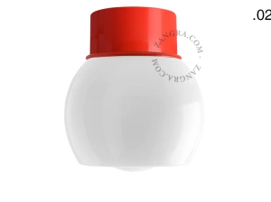 rød væg eller loftslampe - glas skærm - Ø 10 cm