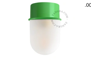 applique ou plafonnier vert - globe en verre - Ø 10 cm