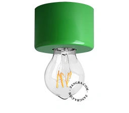 gelakte wand- of plafondlamp - groen Ø 8,5 cm