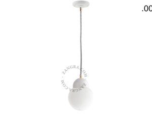 lámpara colgante de porcelana blanca - pantalla de vidrio
