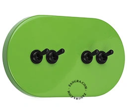 grön trappströmbrytare – 4 svarta spakar
