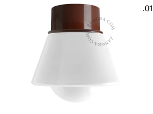 brown wall or ceiling light - glass shade - Ø 10 cm