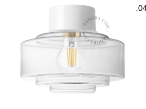 lampa ścienna lub sufitowa biała - szklany klosz  - Ø 10 cm