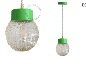 candeeiro suspenso verde - abajur de vidro - Ø 10cm