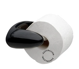black porcelain toilet paper holder