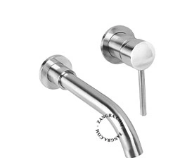 brass brushed nickel wall mounted basin faucet