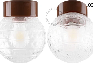 lámpara de porcelana marrón David - Ø 10 cm